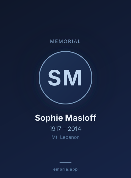 Memorial portrait of Sophie Masloff