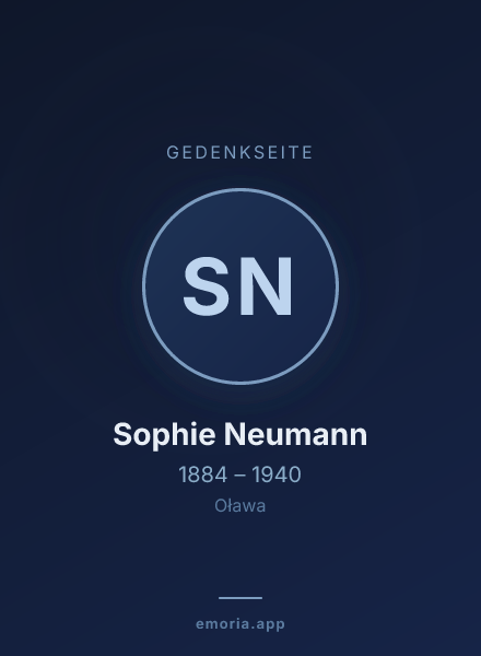 Gedenkportrait von Sophie Neumann