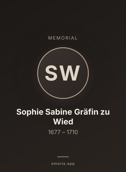 Memorial portrait of Sophie Sabine Gräfin zu Wied
