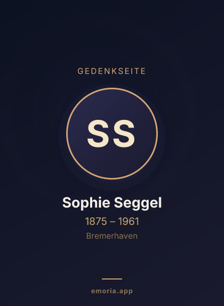 Gedenkportrait von Sophie Seggel