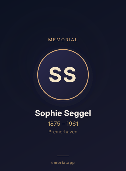Memorial portrait of Sophie Seggel
