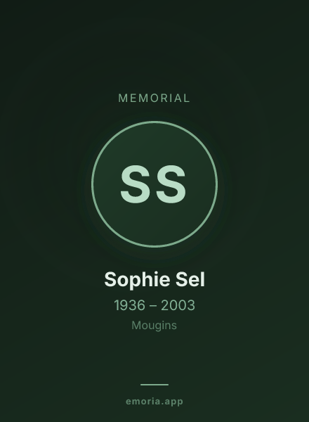 Memorial portrait of Sophie Sel
