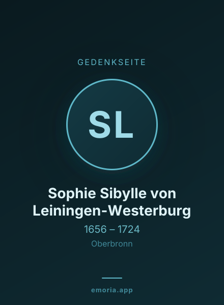 Gedenkportrait von Sophie Sibylle von Leiningen-Westerburg