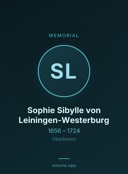 Memorial portrait of Sophie Sibylle von Leiningen-Westerburg