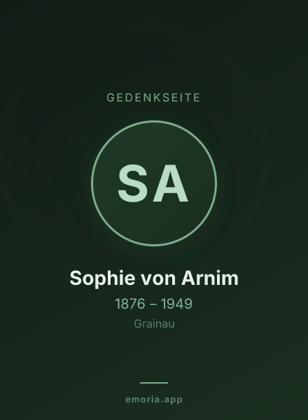 Gedenkportrait von Sophie von Arnim