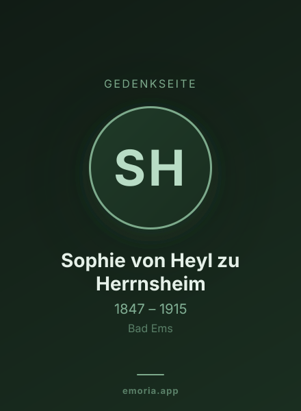 Gedenkportrait von Sophie von Heyl zu Herrnsheim