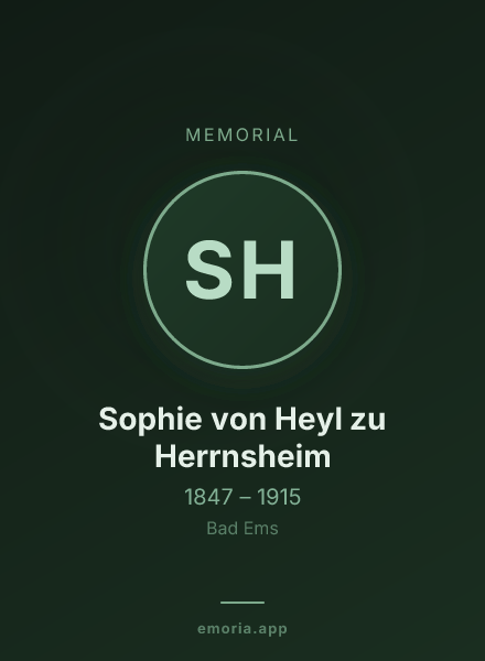 Memorial portrait of Sophie von Heyl zu Herrnsheim