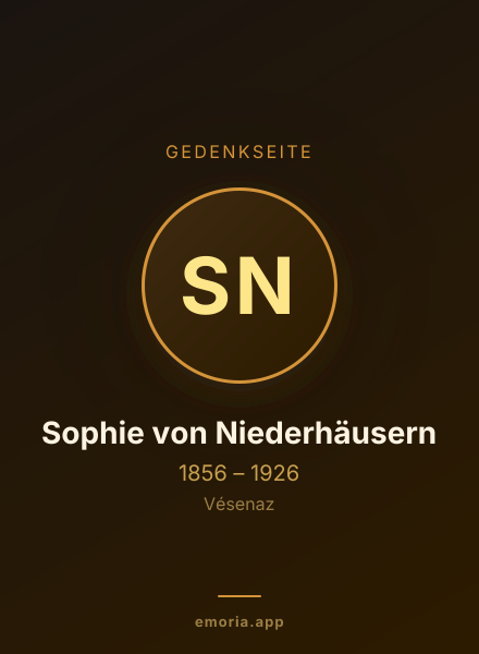 Gedenkportrait von Sophie von Niederhäusern