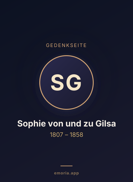 Gedenkportrait von Sophie von und zu Gilsa
