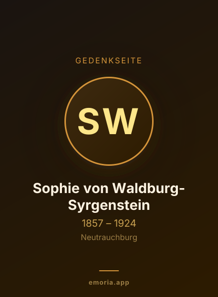 Gedenkportrait von Sophie von Waldburg-Syrgenstein