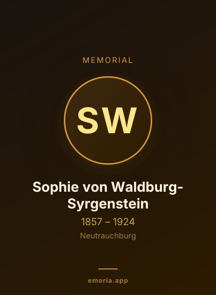 Memorial portrait of Sophie von Waldburg-Syrgenstein