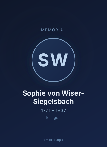 Memorial portrait of Sophie von Wiser-Siegelsbach