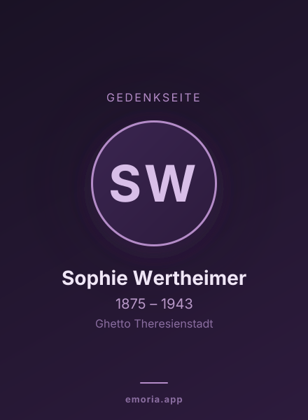 Gedenkportrait von Sophie Wertheimer