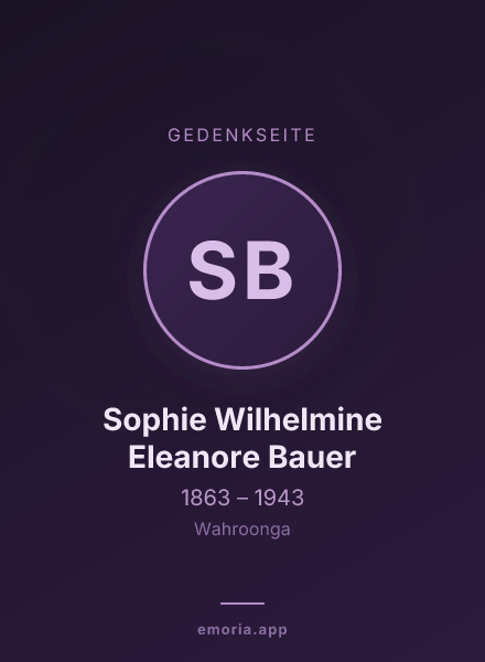 Gedenkportrait von Sophie Wilhelmine Eleanore Bauer