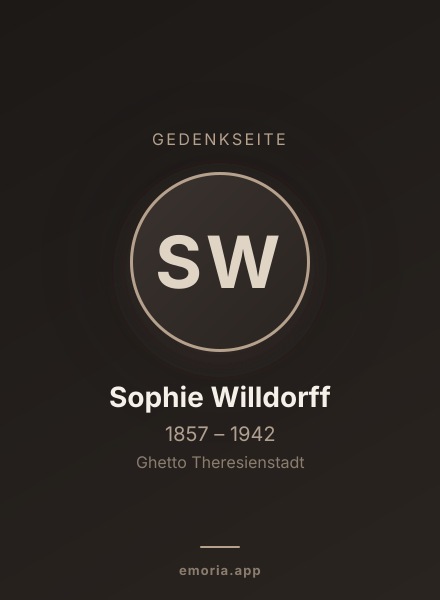 Gedenkportrait von Sophie Willdorff