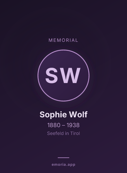 Memorial portrait of Sophie Wolf