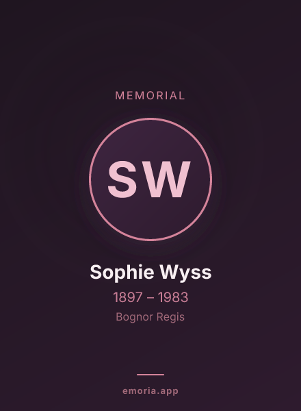 Memorial portrait of Sophie Wyss