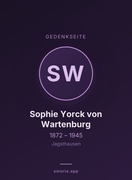 Gedenkportrait von Sophie Yorck von Wartenburg