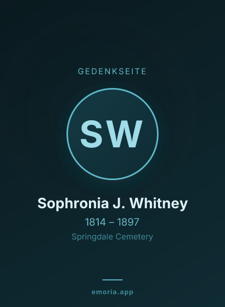 Gedenkportrait von Sophronia J. Whitney