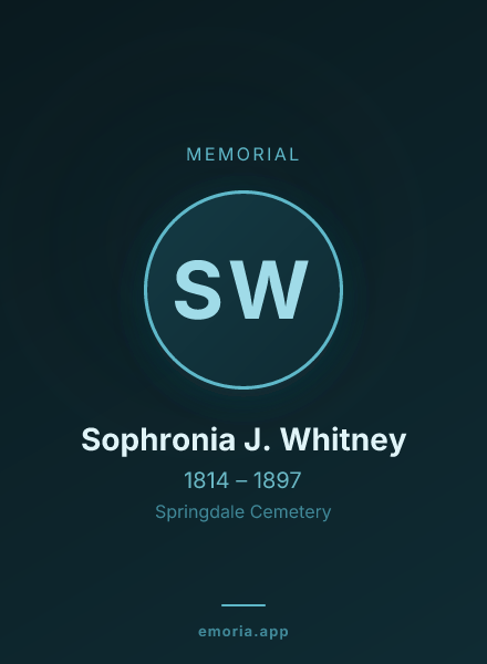 Memorial portrait of Sophronia J. Whitney