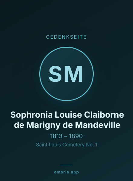 Gedenkportrait von Sophronia Louise Claiborne de Marigny de Mandeville