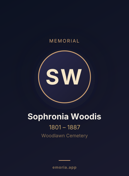 Memorial portrait of Sophronia Woodis