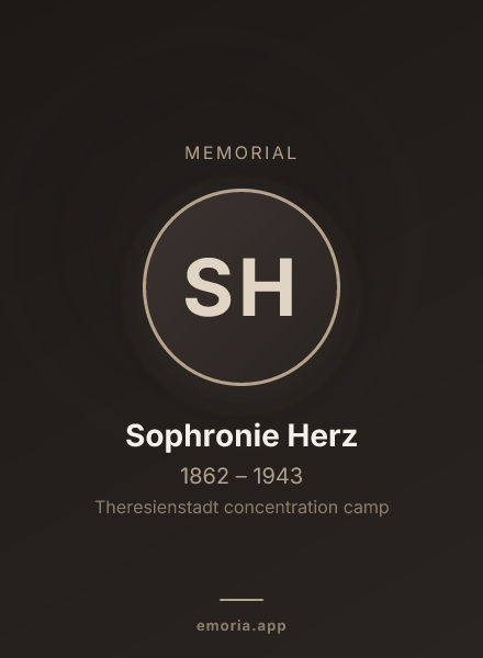 Memorial portrait of Sophronie Herz