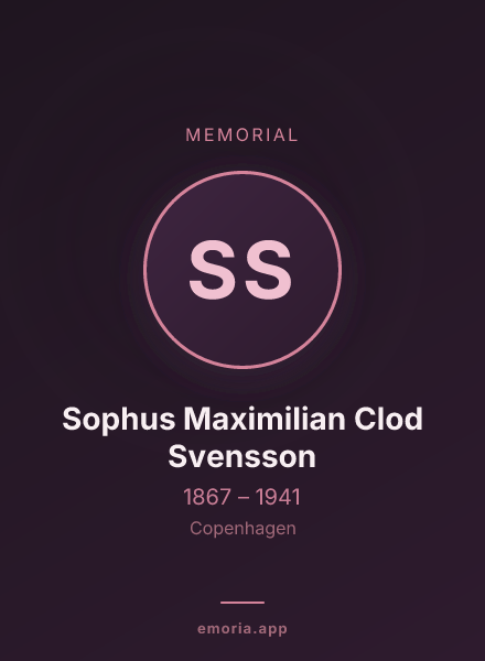Memorial portrait of Sophus Maximilian Clod Svensson