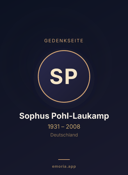 Gedenkportrait von Sophus Pohl-Laukamp