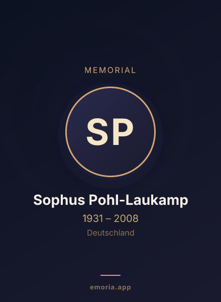 Memorial portrait of Sophus Pohl-Laukamp