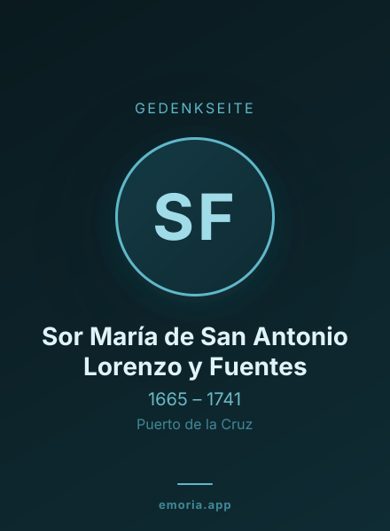 Gedenkportrait von Sor María de San Antonio Lorenzo y Fuentes