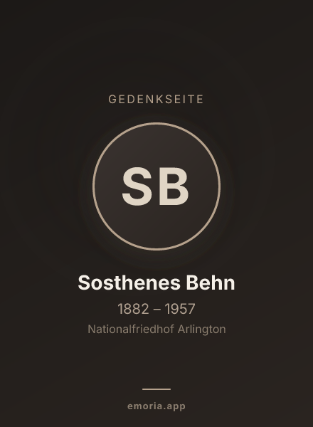 Gedenkportrait von Sosthenes Behn
