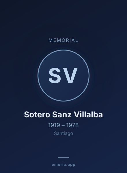 Memorial portrait of Sotero Sanz Villalba