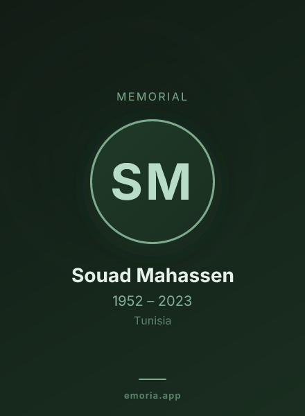 Memorial portrait of Souad Mahassen