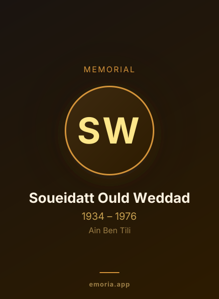 Memorial portrait of Soueidatt Ould Weddad