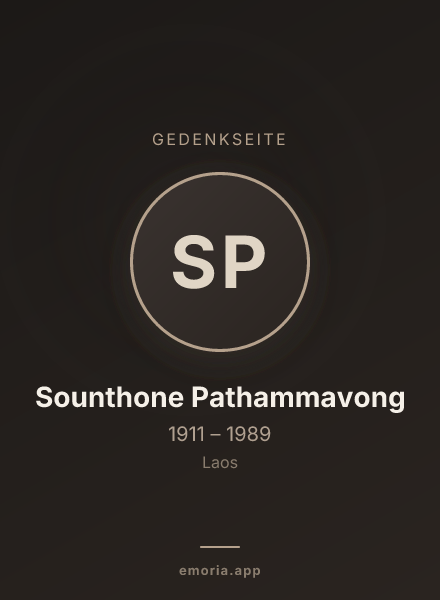 Gedenkportrait von Sounthone Pathammavong