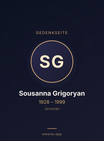 Gedenkportrait von Sousanna Grigoryan