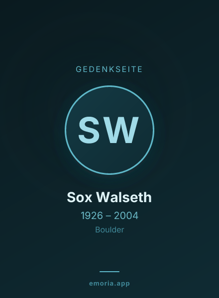 Gedenkportrait von Sox Walseth