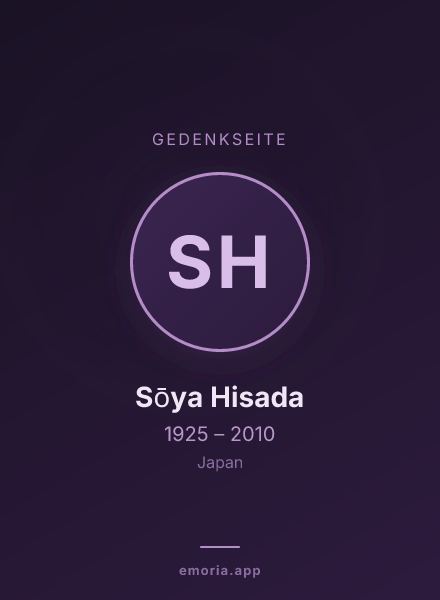 Gedenkportrait von Sōya Hisada