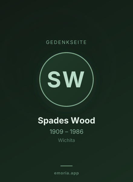 Gedenkportrait von Spades Wood