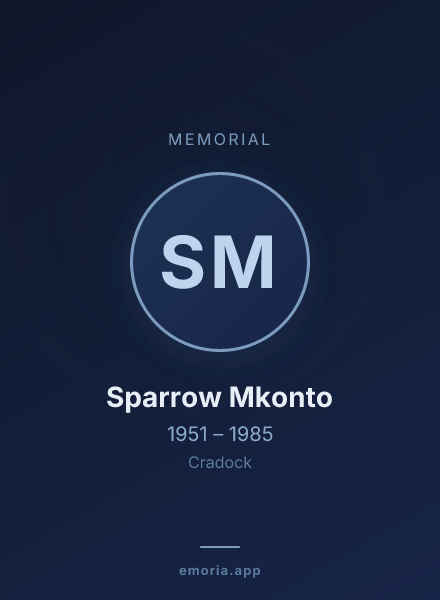 Memorial portrait of Sparrow Mkonto