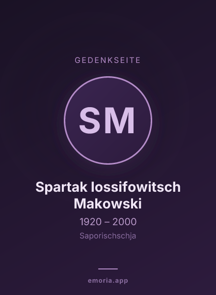 Gedenkportrait von Spartak Iossifowitsch Makowski