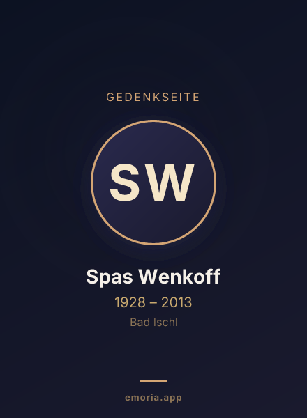 Gedenkportrait von Spas Wenkoff