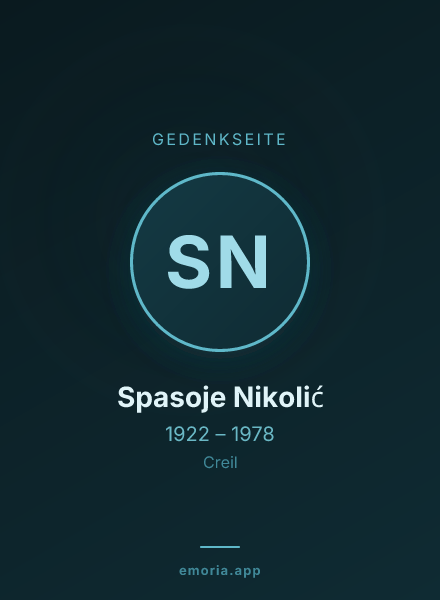 Gedenkportrait von Spasoje Nikolić