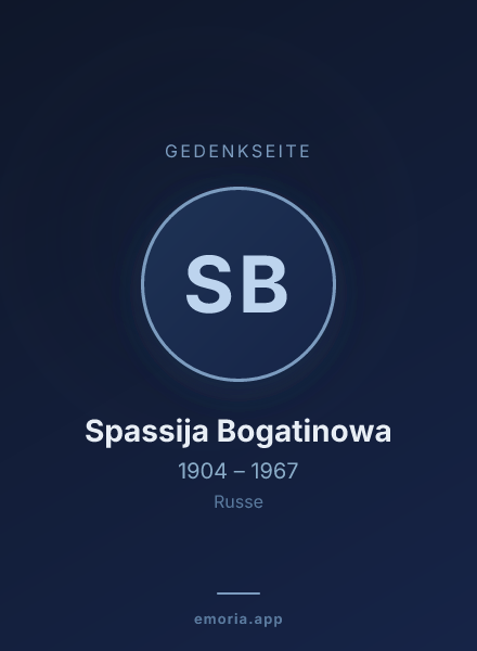Gedenkportrait von Spassija Bogatinowa