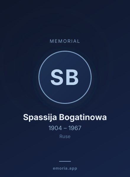 Memorial portrait of Spassija Bogatinowa