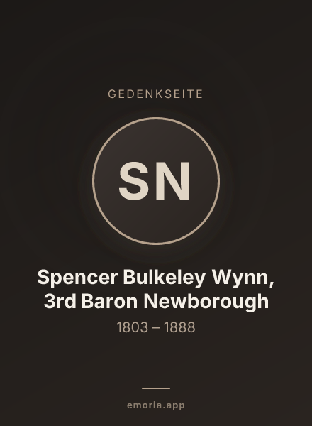 Gedenkportrait von Spencer Bulkeley Wynn, 3rd Baron Newborough