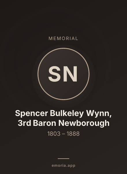 Memorial portrait of Spencer Bulkeley Wynn, 3rd Baron Newborough