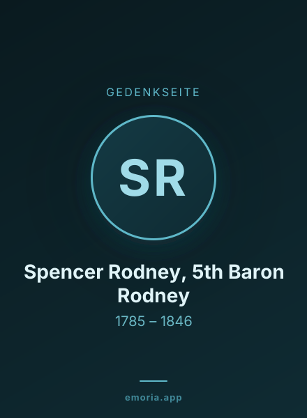 Gedenkportrait von Spencer Rodney, 5th Baron Rodney