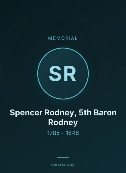 Memorial portrait of Spencer Rodney, 5th Baron Rodney